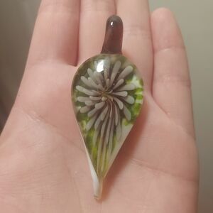 Artisan Floral Glass Pendant Necklace